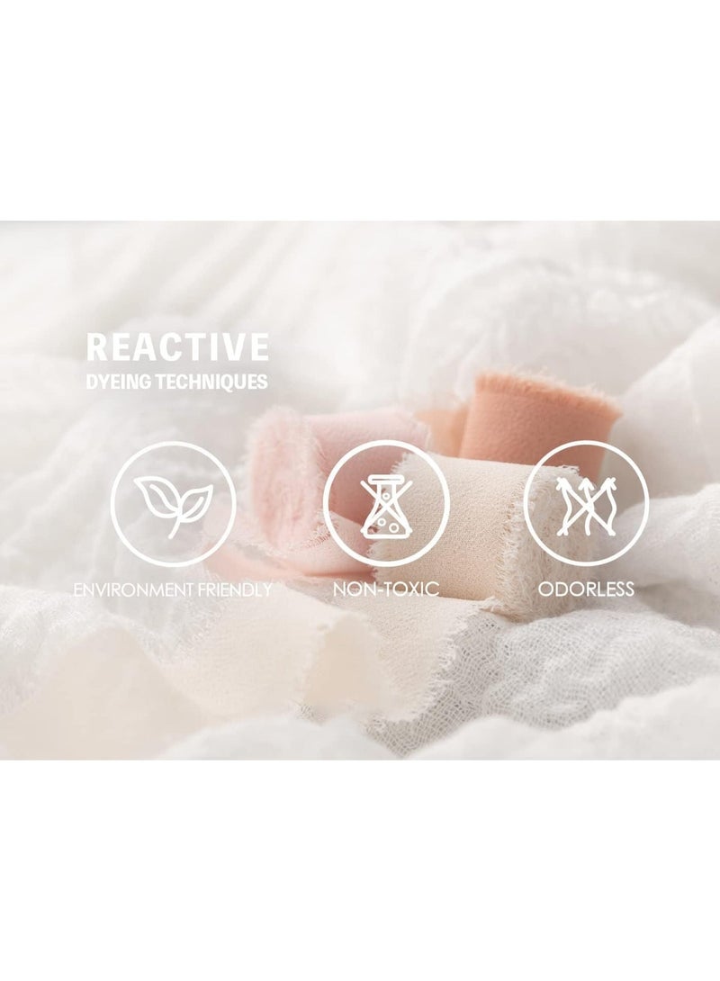 ChicAbode شريط حريري شيفون مقاس 1.18 بوصة × 49.5 ياردة، مجموعة شرائط بألوان متنوعة، 5.5 ياردة × 9 لفات من القماش المهدب، شرائط صديقة للبيئة، لدعوات الزفاف، باقات الزفاف، تغليف الهدايا وصنع الأقواس الزخرفية - Image 4